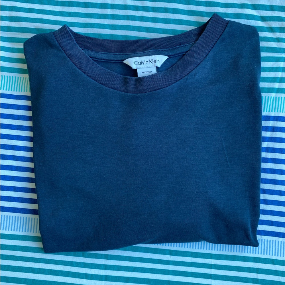 Calvin Klein men’s premium cotton Crewneck tshirt Sz XS blue - Picture 5 of 5